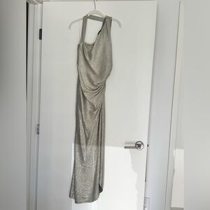 Elegant Silver Evening Gown